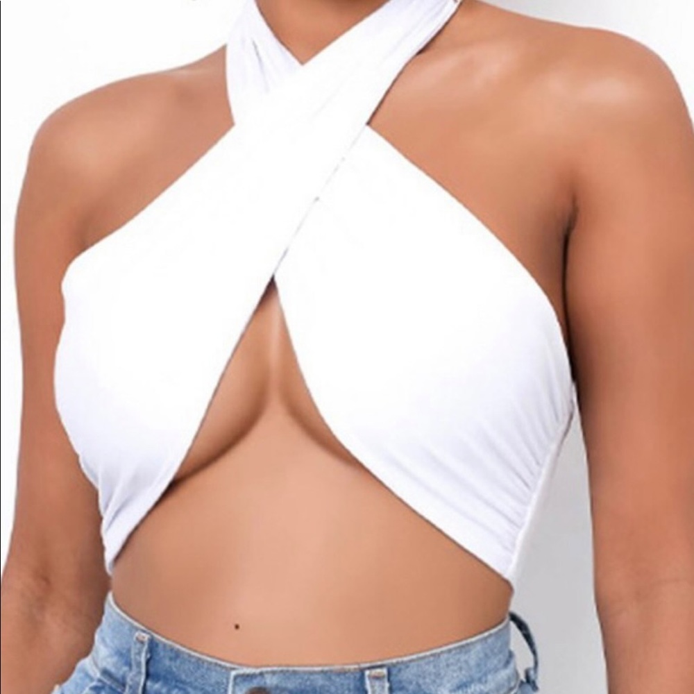 White cross tie top